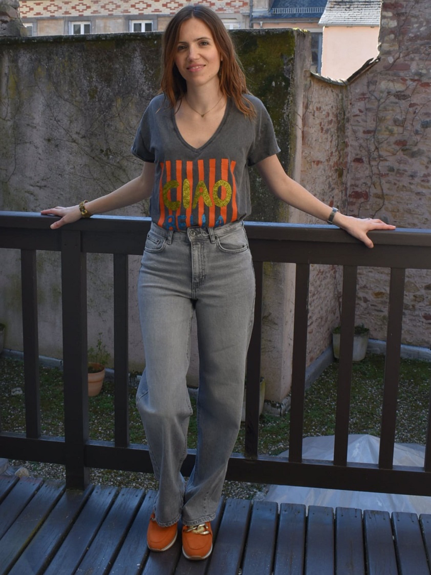 imperial-please-t shirt femme gris-jean large only-only