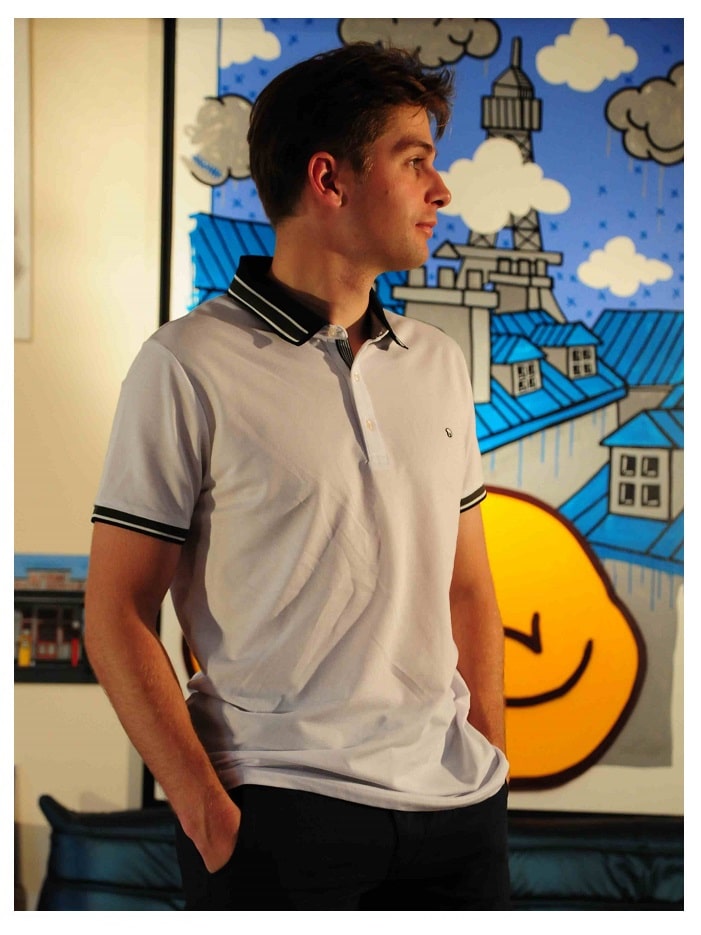 polo benson and cherry-benson-benson&cherry-polo blanc manches courtes homme