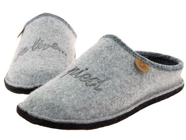 Chausse mouton homme calou message gris6035701_2