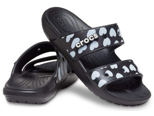 Crocs europe divers 207680 classic crocs heartprint noir