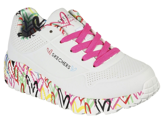 Skechers fille uno lite . love . 314976l blanc