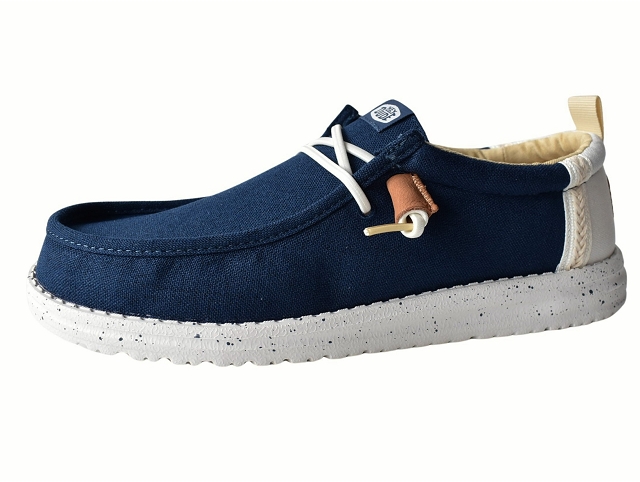Dude homme wally summer linen bleu