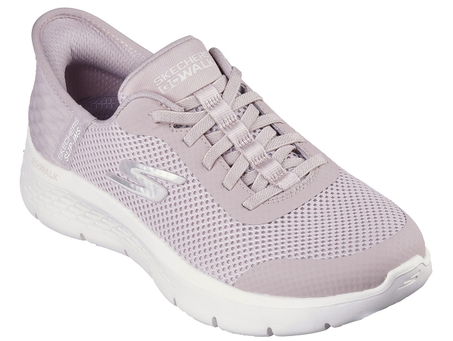 Skechers femme slip ins . go walk flex . 124836 rose et violet