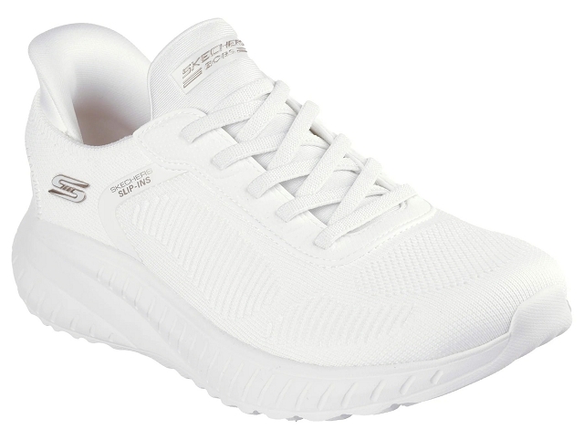 Skechers femme slip ins . bobs sport squad . 117497 blanc