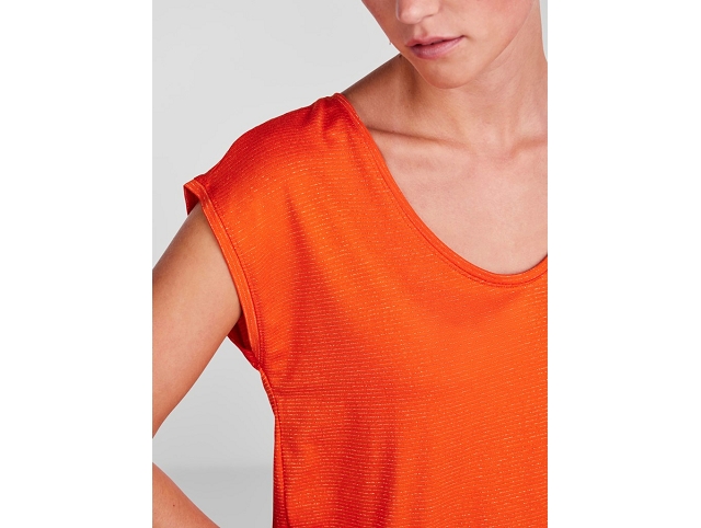 Pieces femme 17078572 pcbillo tee jaune et orange7354922_3