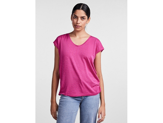 Pieces femme 17078572 pcbillo tee rose et violet