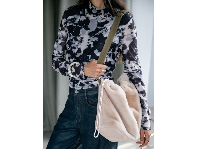 Freeman t.porter maroquinerie kiki fur . 25323011  f913 ecru marron8268001_2