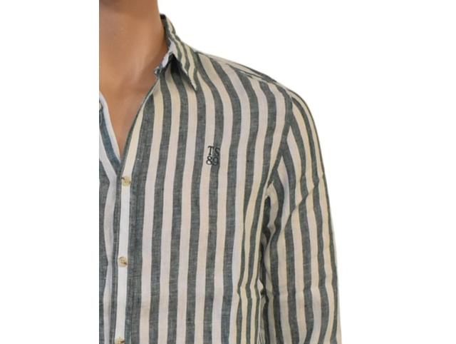 Teddy smith homme c.linen stripe . 10718226d vert8332601_2